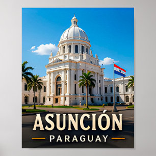 Póster Encanto ribereño de Asunción y patrimonio paraguay
