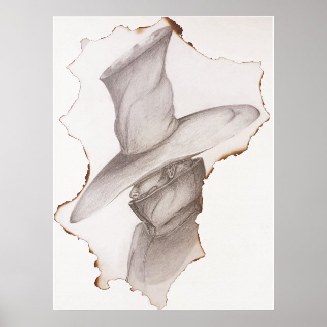 Póster Encanto victoriano: Retrato de papel quemado sobre (Frente)