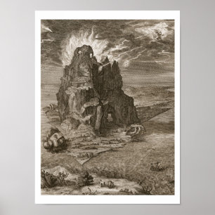 Póster Enceladus enterró por debajo el monte Etna, 1731