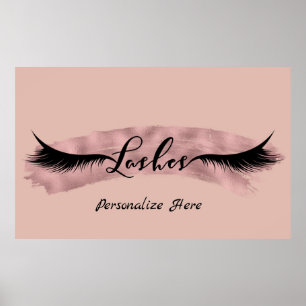 Póster Encendedores Rosa Oro Rubor Salón De Belleza Rosa