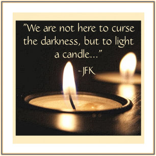 Póster Encender una cita de JFK con velas 