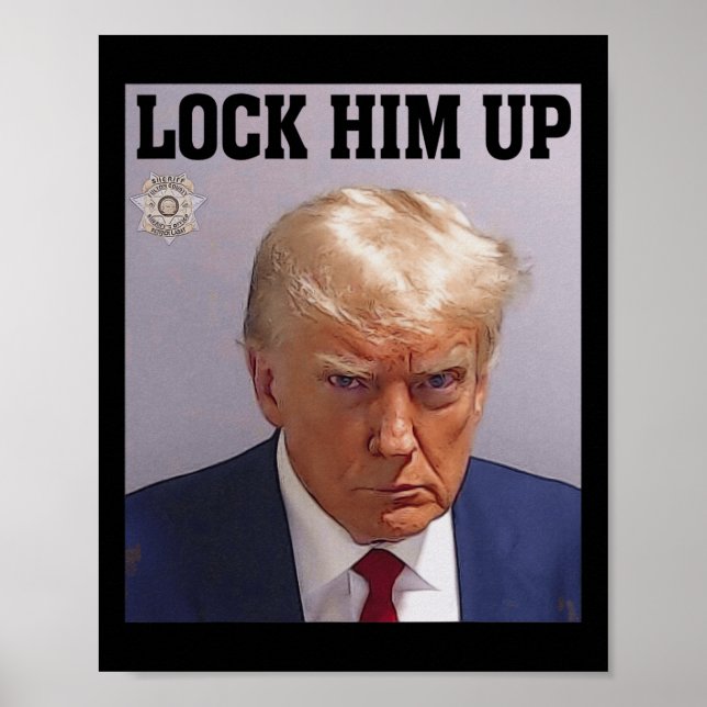 Póster Encerrarlo con Donald Trump Mug Shot T S Anti Trum (Frente)
