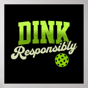 Póster Encestar Responsablemente Pickleball Divertido