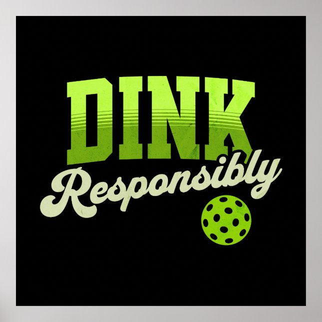 Póster Encestar Responsablemente Pickleball Divertido (Frente)
