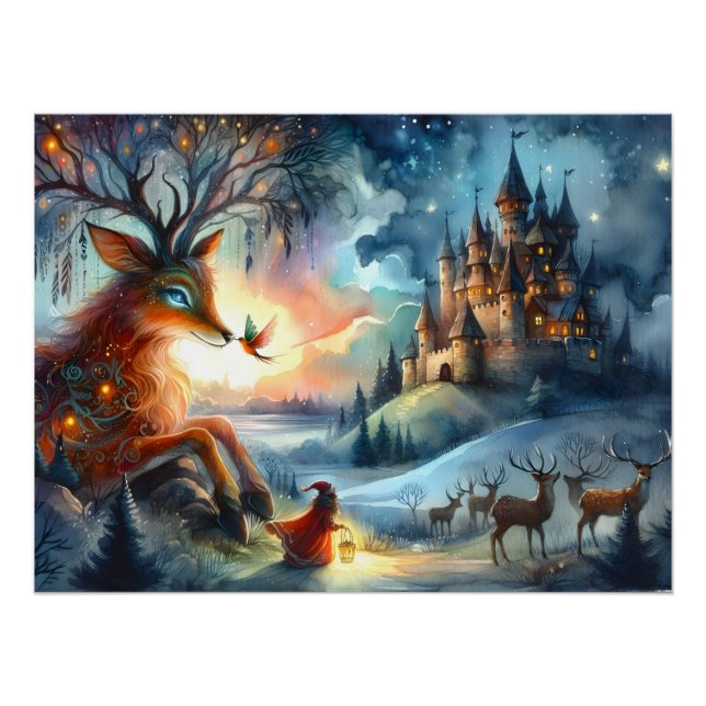 Póster Enchanted Castle Winter Art (Anverso)