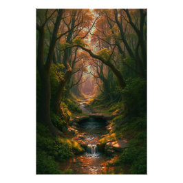 Póster Enchanted Forest Stream