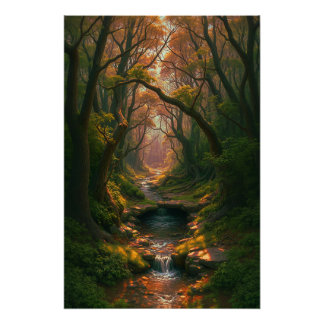 Póster Enchanted Forest Stream