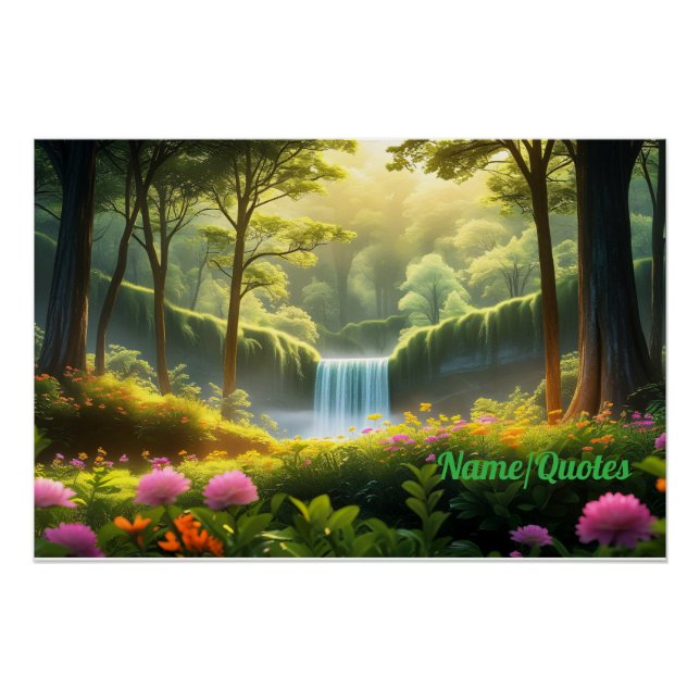 Póster Enchanted Forest Waterfall (Anverso)