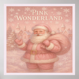 Póster Enchanted Pink Wonderland Santa