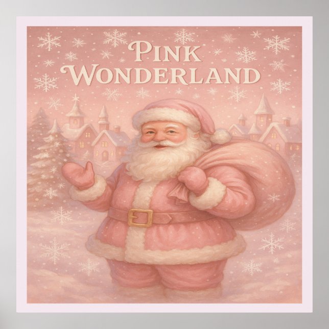 Póster Enchanted Pink Wonderland Santa (Frente)