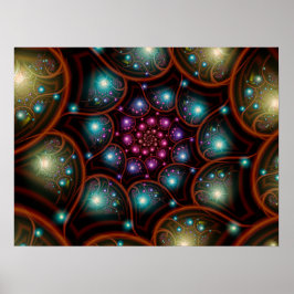 Póster Enchanting Fireflies Fractal