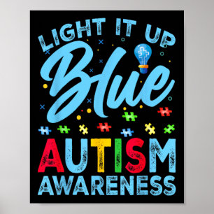 Póster Enciende el autismo azul Sensibilización a los hom