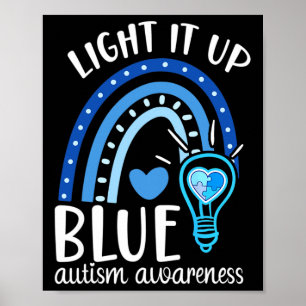 Póster Enciende El Autismo Azul Tee Que Llevo Azul Para E