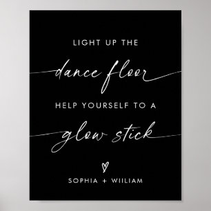Póster Enciende el piso de baile   Rótulo Glow Sticks
