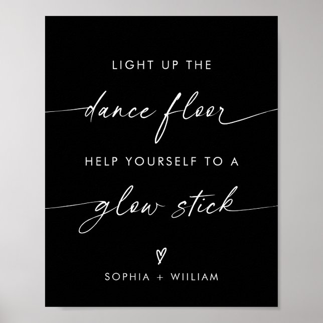Póster Enciende el piso de baile | Rótulo Glow Sticks (Frente)