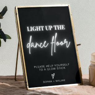 Póster Enciende el piso de baile Rótulo Glow Sticks