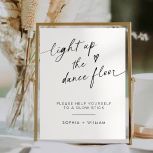 Póster Enciende el piso de baile   Rótulo Glow Sticks