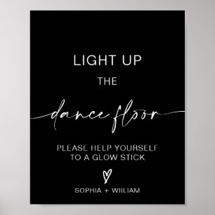 Póster Enciende el piso de baile   Rótulo Glow Sticks