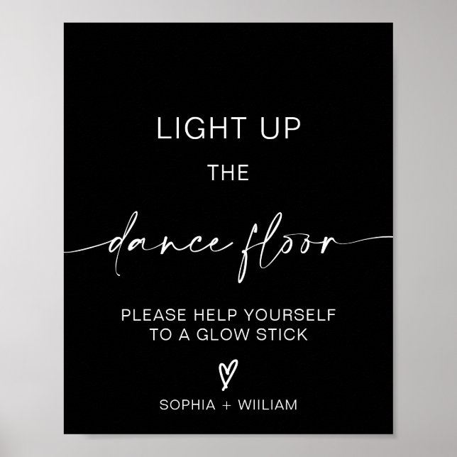 Póster Enciende el piso de baile | Rótulo Glow Sticks (Frente)
