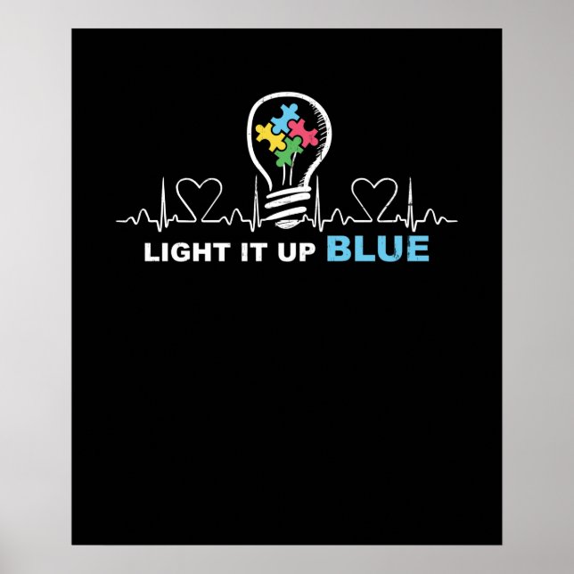 Póster Enciende la conciencia azul del autismo (Frente)