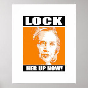 Póster Enciérrala ahora - Anti-Hillary -