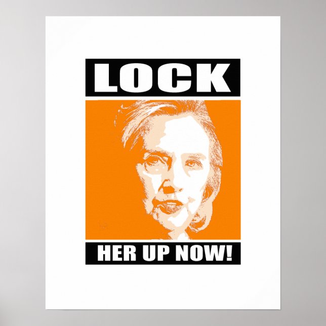 Póster Enciérrala ahora - Anti-Hillary - (Frente)