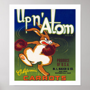 Póster Encima de las zanahorias de California del átomo