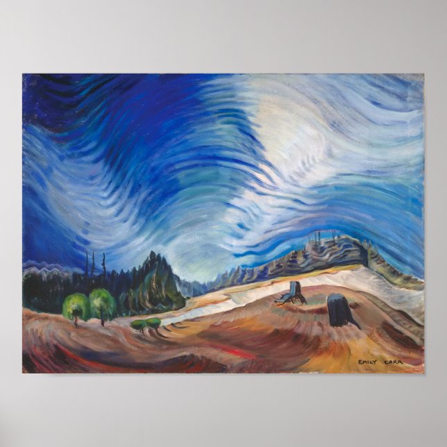 Póster Encima del hoyo de grava | Emily Carr | (Frente)