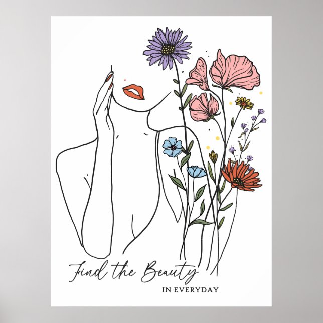 Póster Encontrar La Belleza En La Cita Inspiradora De Tod (Frente)