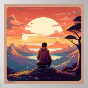 Póster "Encontrar luz en la oscuridad: una reflexión retr