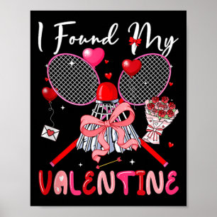 Póster Encontré Mi Equipo De Bádminton De San Valentín Pa