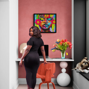 Póster Encontré mi paz Retrato abstracto de mujer negra