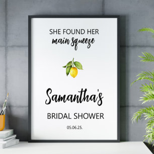 Póster Encontró su apretón Bridal Shower Welcome Sign