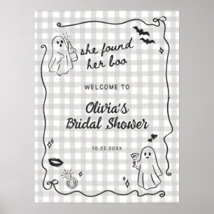 Póster Encontró Su Boo Halloween Bridal Shower Welcome