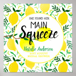 Póster Encontró Su Principal Squeeze Lemons Bridal Shower