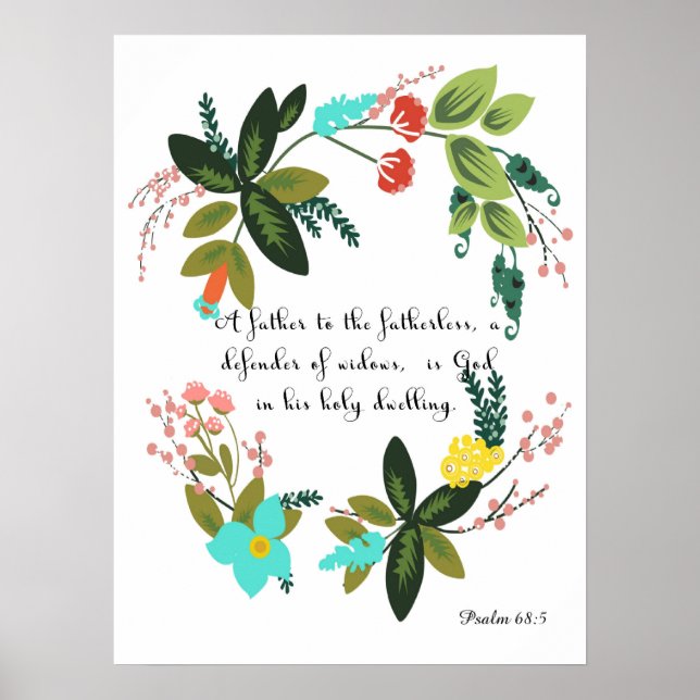 Póster Encouraging Bible Verses Art - Psalm 68:5 (Frente)