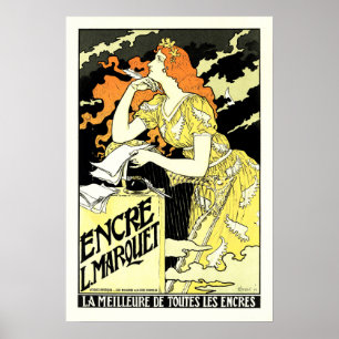 Póster ENCRE L MARQUET Eugene Grasset Art Nouveau Vintage