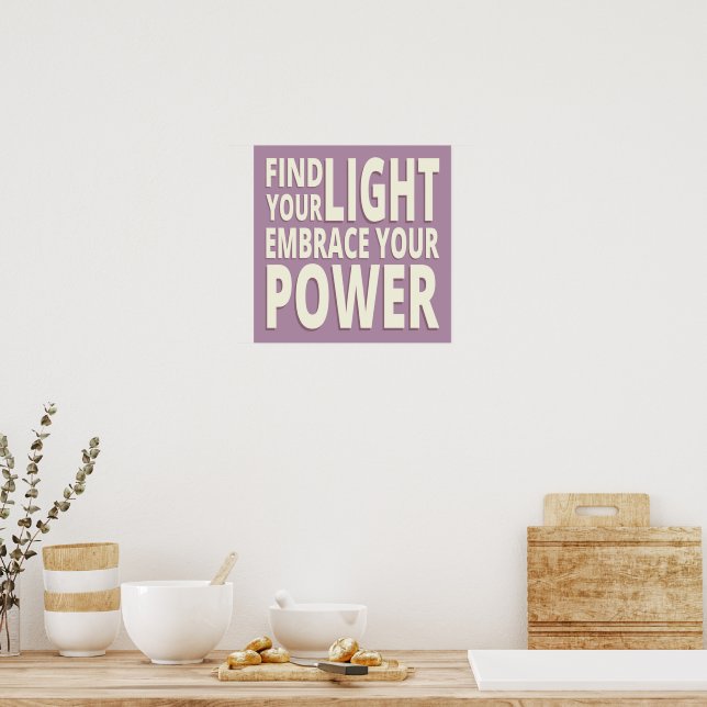 Póster Encuentra tu luz, adopta tu poder Inspirador (Cocina)