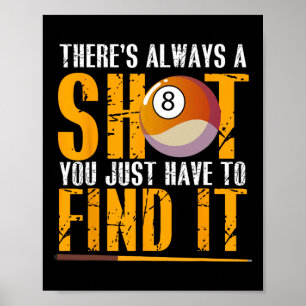 Póster Encuentra tu motivación de billar Shot Hall Billia
