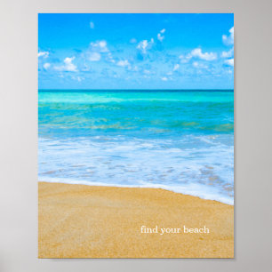 Póster Encuentra tu playa Escena del océano