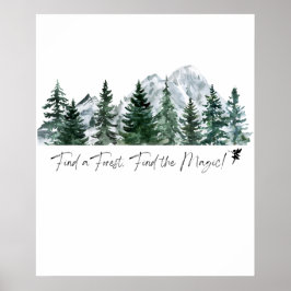 Póster Encuentra un bosque. ¡Encuentra la magia! Impresió