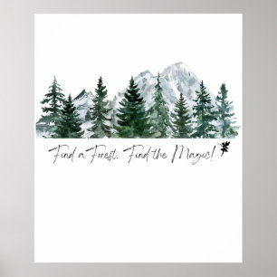 Póster Encuentra un bosque. ¡Encuentra la magia! Impresió