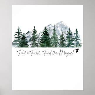 Póster Encuentra un bosque. ¡Encuentra la magia! Impresió