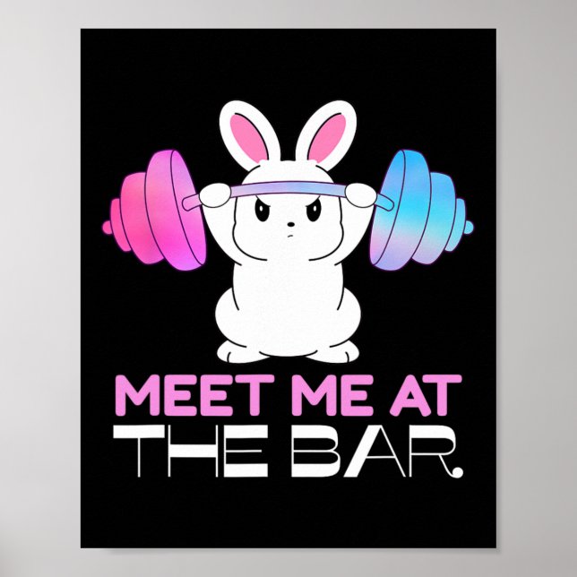 Póster Encuéntrame En El Bar Barbell Bunny Ejercicio Grac (Frente)
