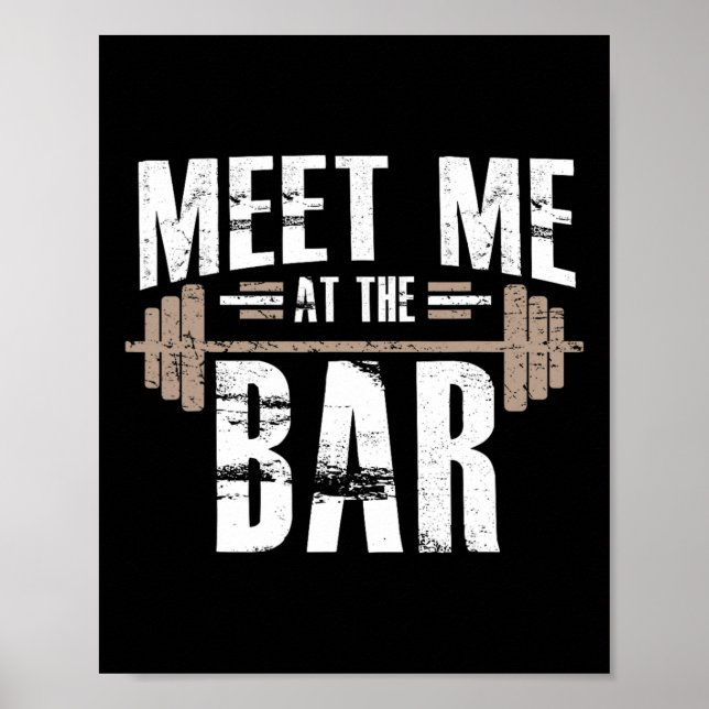 Póster Encuéntrame En El Bar Funny Workout Para Gym (Frente)