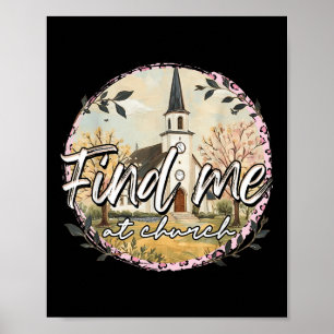 Póster Encuéntrame en la Iglesia Inspiracional Fe Cristia
