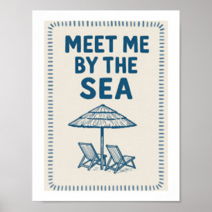 Póster Encuentrame junto al mar Tipografía retro Sala de
