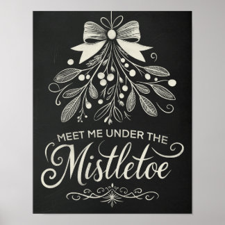 Póster Encuéntrenme bajo el tablero de Navidades Mistleto