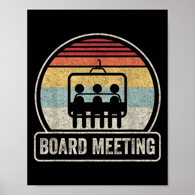 Póster Encuentro Retro Vintage de Snowboard Vacaciones de (Frente)
