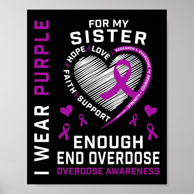 Póster End Overdose Awareness Shirt Enough Purple For My  (Frente)
